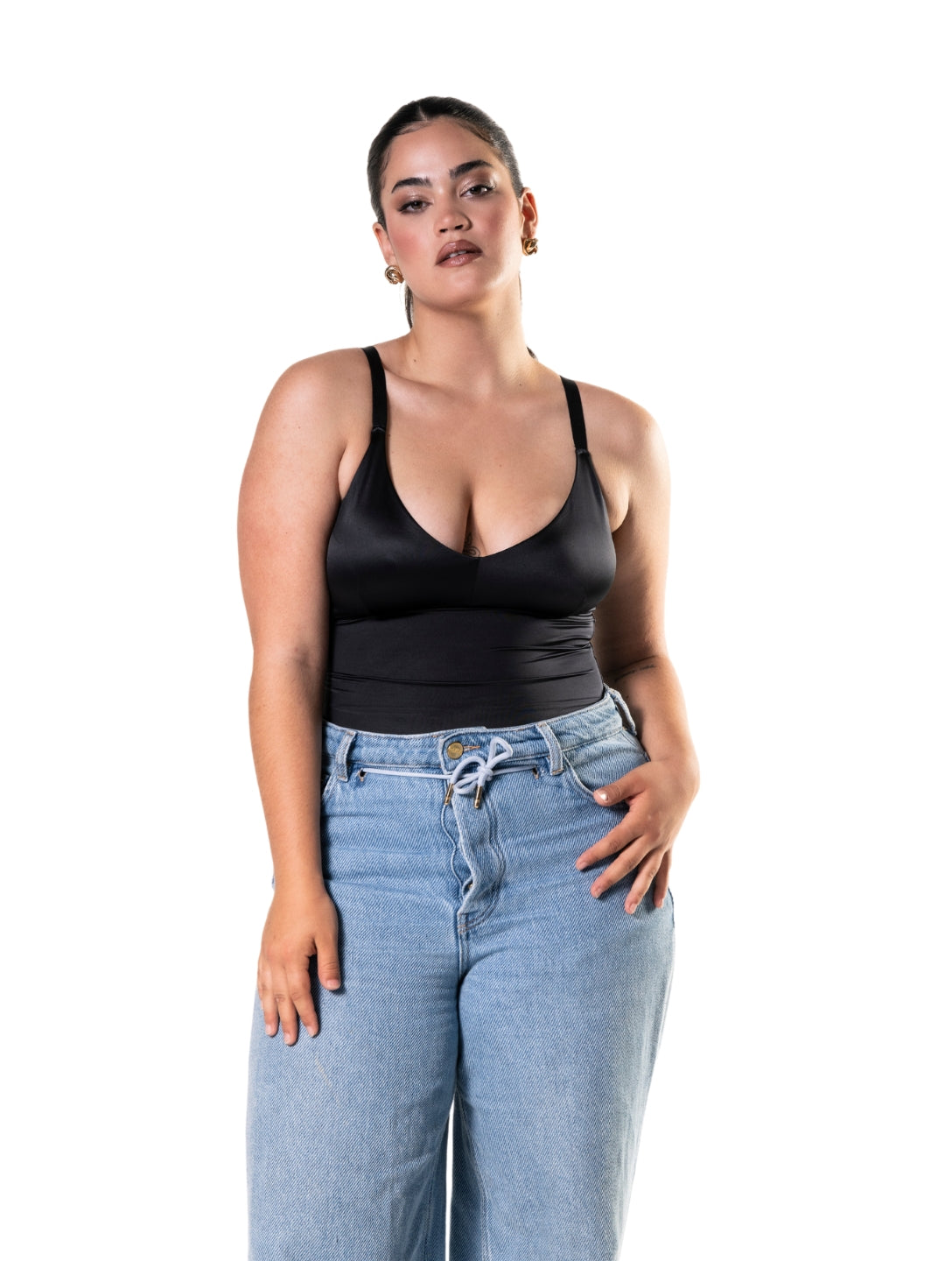 Body de satén con tanga arrebatado