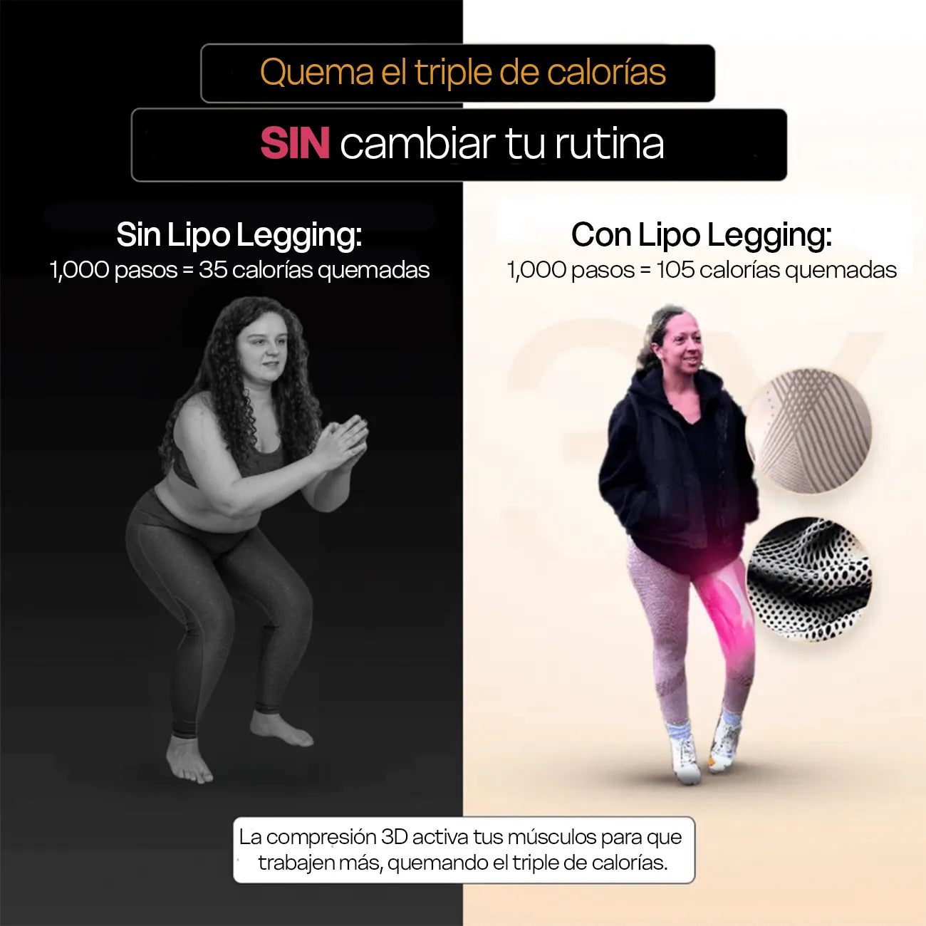 LEGSHAPERS™ | Leggings Potenciadoras del Metabolismo 3D - Rosa