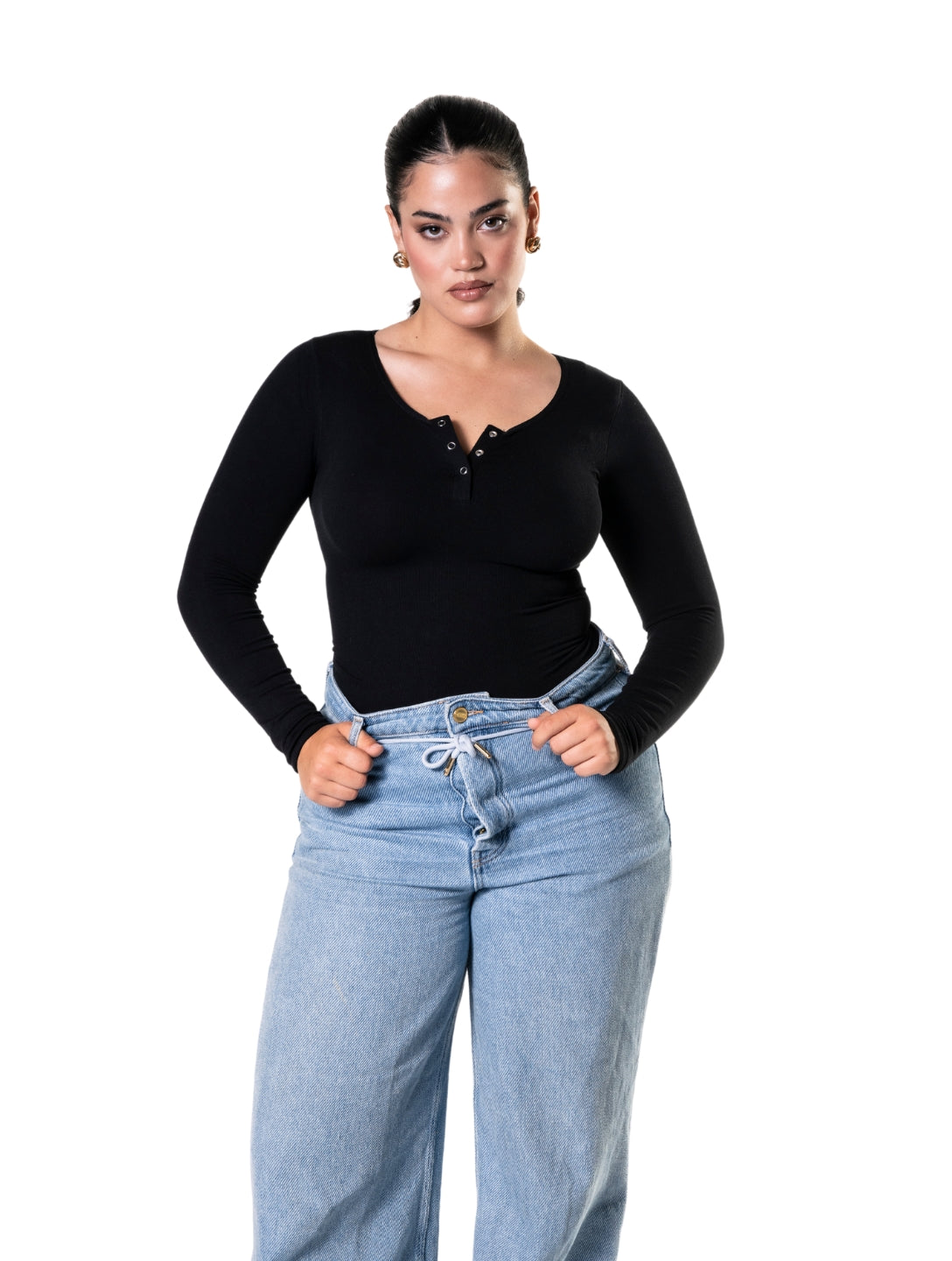 Body de manga larga y tanga sin costuras