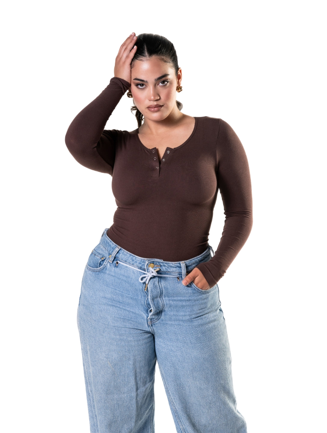 Body de manga larga y tanga sin costuras