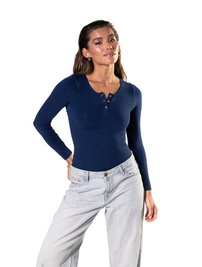 Body de manga larga y tanga sin costuras