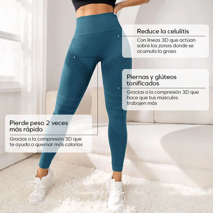 LEGSHAPERS™ | Leggings Potenciadoras del Metabolismo 3D - Verde pavo real